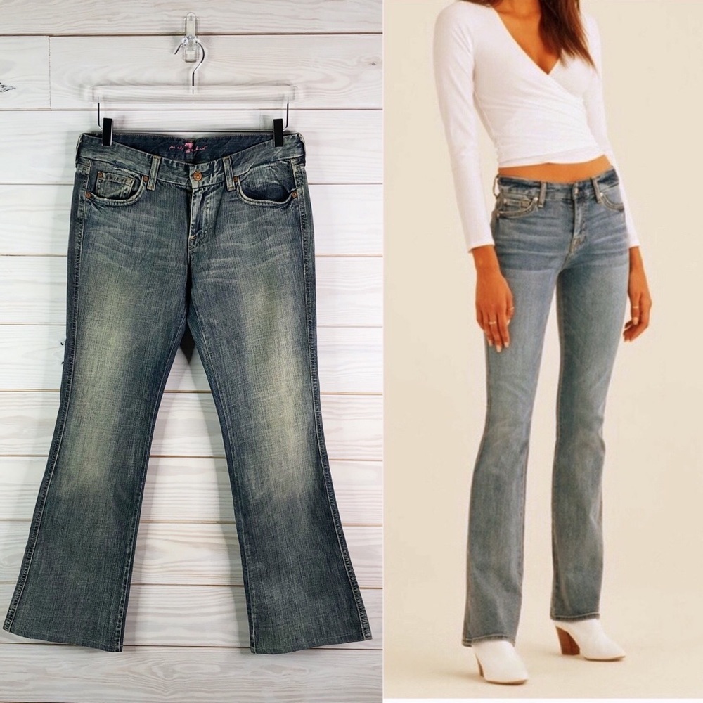 7 For All Mankind Blue Boot Cut Jeans